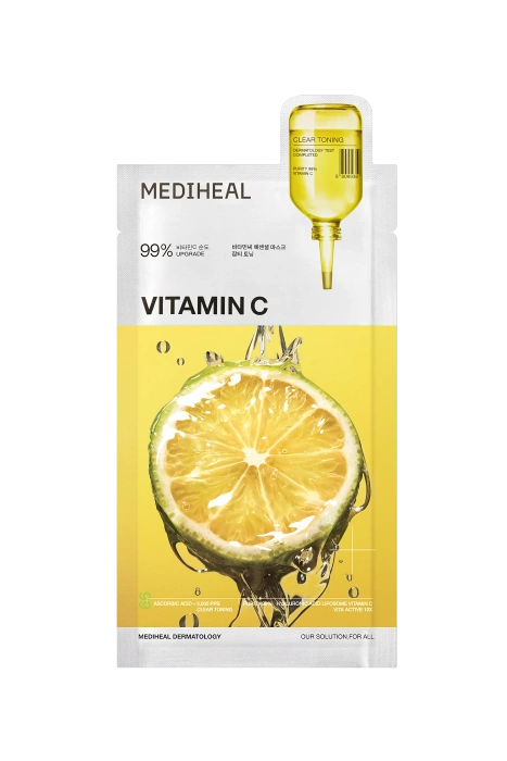 Maska w płachcie rozjaśniająco-nawilżająca z witaminą c, VITAMIN C ESSENTIAL MASK, 24 ml