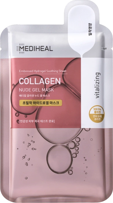 Maska w płachcie do twarzy hydrożelowa rewitalizująca COLLAGEN NUDE GEL MASK, Mediheal, 30 g
