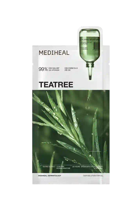 Maska w płachcie kojąco-nawilżająca z olejkiem z drzewa herbacianego, TEATREE ESSENTIAL MASK, 24 ml